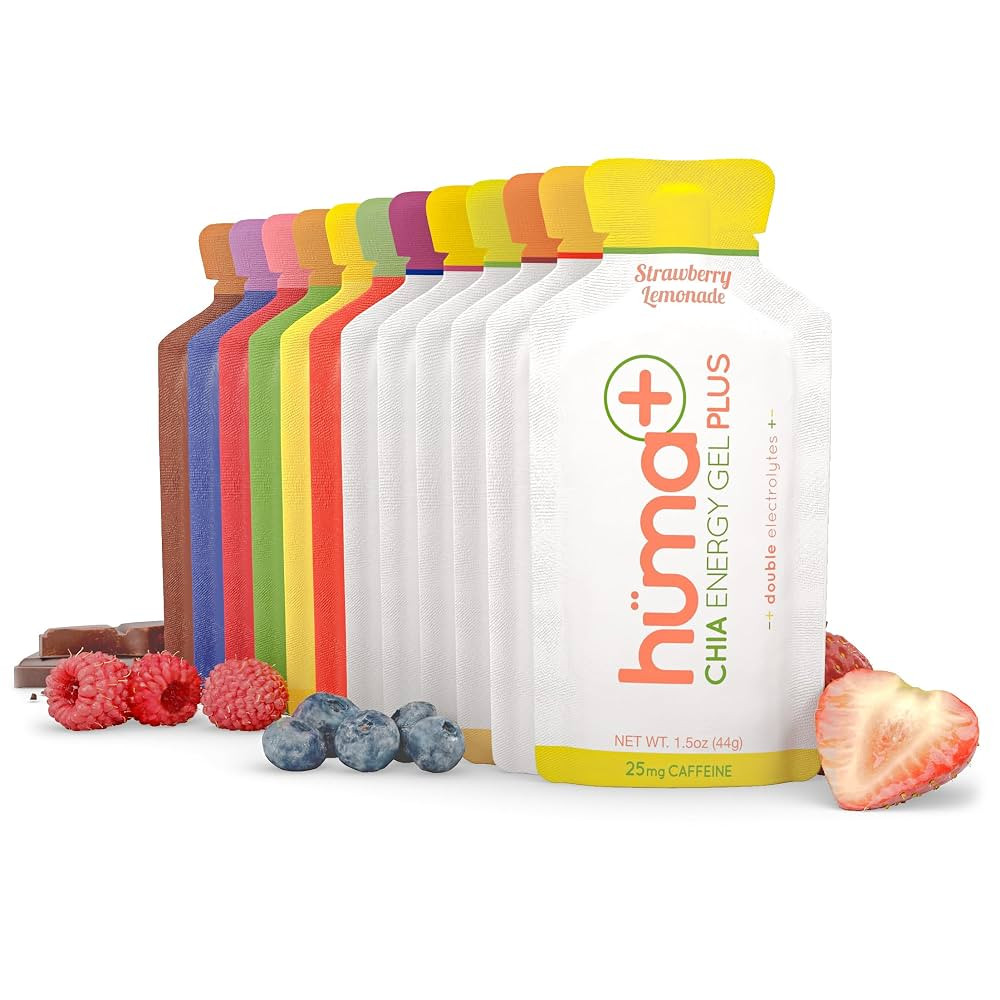 Huma Plus (Double Electrolytes) Chia Energy Gel, Variety Pack - Stomach Friendly, Real Food Energ... | Amazon (US)