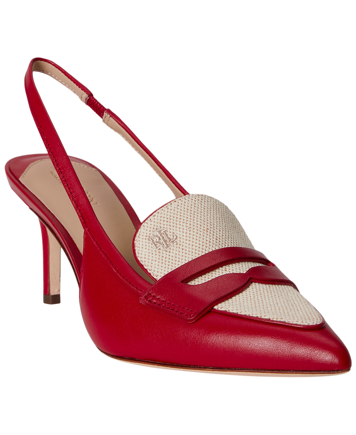 Lauren Ralph Lauren Women's Khloe Slingback Loafer Pumps - Festive Red, Natural, Buff | Macy's