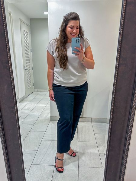 Summer Casual Workwear Outfit Ideas 

This top is an air essential dupe under $30! 

Womens business professional workwear and business casual workwear and office outfits midsize outfit midsize style 

#LTKWorkwear #LTKFindsUnder50 #LTKMidsize
