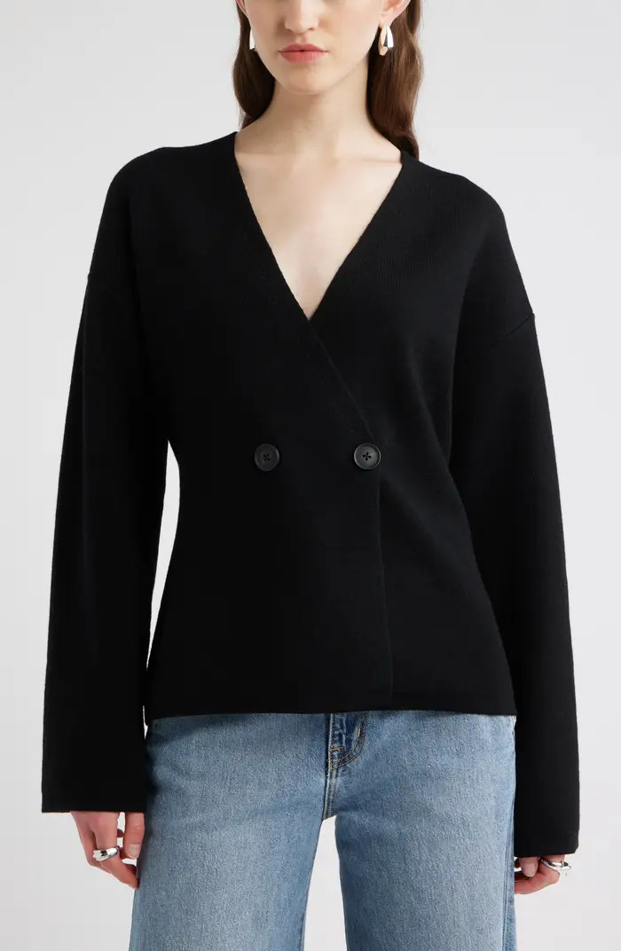 Double Breasted Merino Wool Blend Cardigan | Nordstrom
