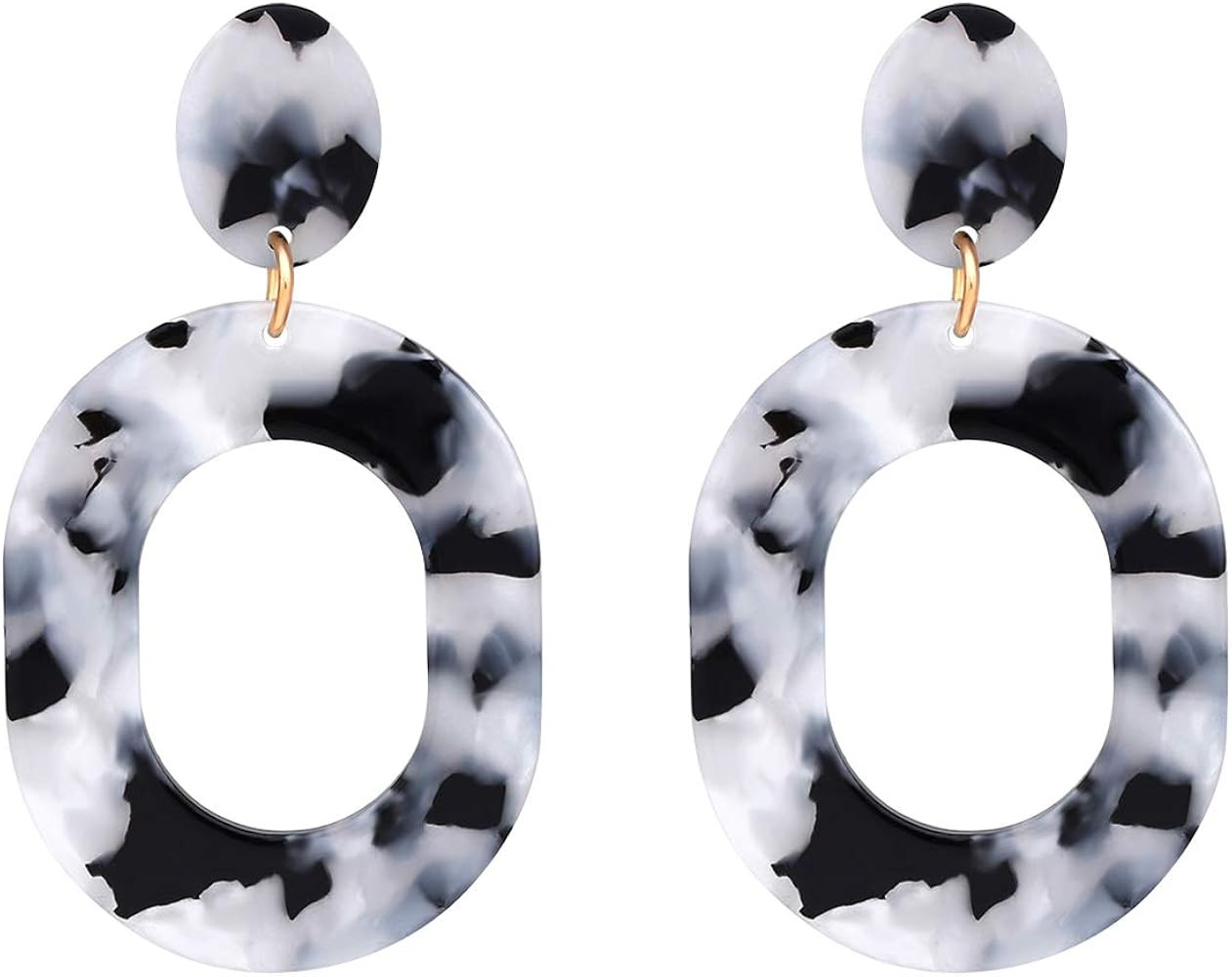 Acrylic Earrings For Women Girls Statement Geometric Earrings Resin Acetate Drop Dangle Earrings ... | Amazon (US)