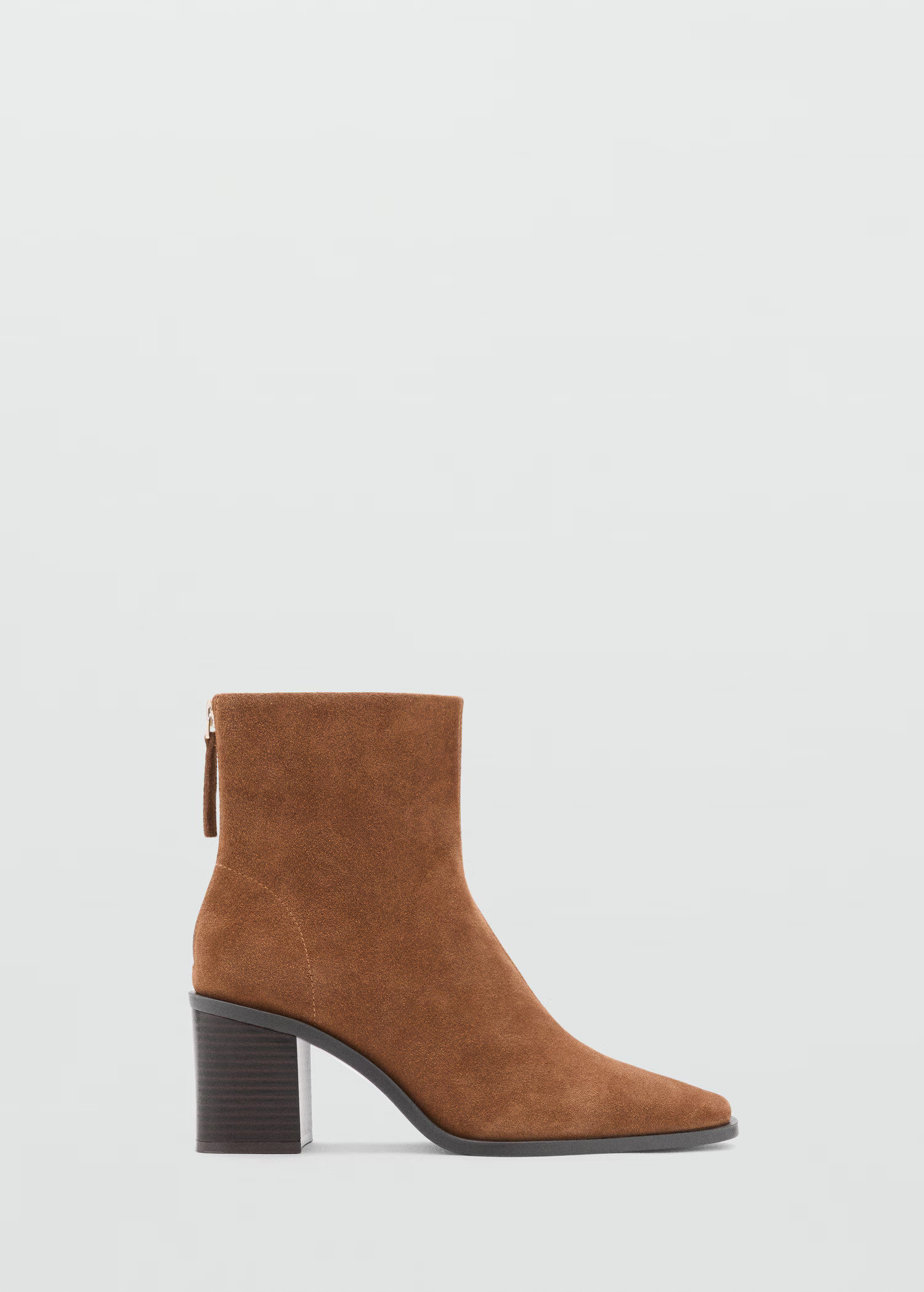 Suede leather ankle boots with block heel - Women | MANGO USA | Mango (US/MX/AU)