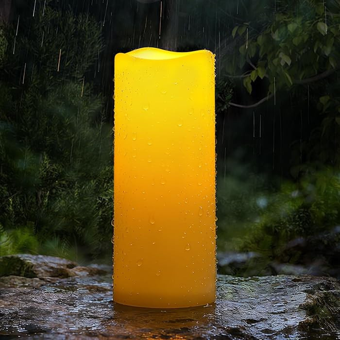 Homemory Large Solar Candles Outdoor Waterproof, 4"x10", Dusk to Dawn, Solar Powered Flameless Ca... | Amazon (US)
