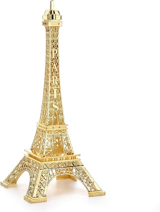 ESHATO Gold Metal Eiffel Tower Statue, 10inch Decorative Figurine Replica Stand Holder for Cake T... | Amazon (US)