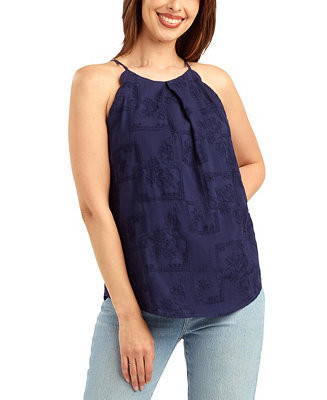 Women's Patchwork Embroidery Halter Neck Top | Macy's