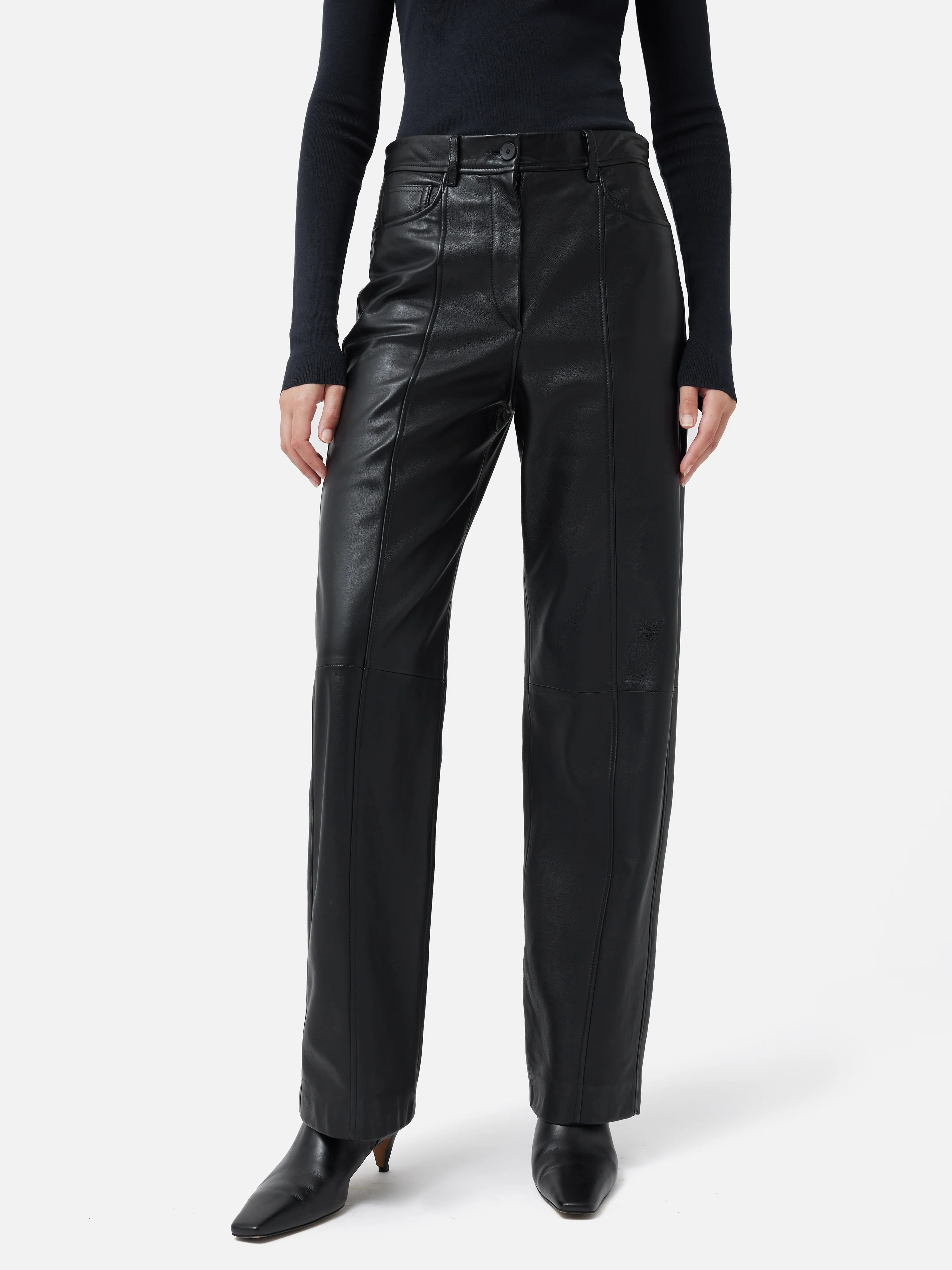 Beck Leather Wide Leg Trouser | Jigsaw (UK)