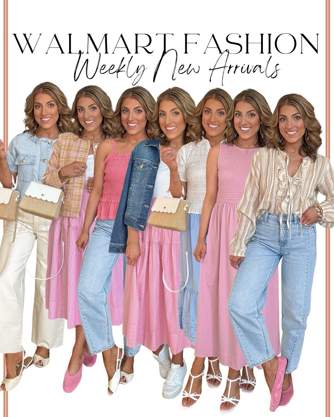 WALMART FASHION WEEKLY NEW ARRIVALS and I am speechless 🤍🙌🏼 These are hands down some of the BEST Walmart fashion finds I’ve seen this season. The quality, the details, the fits… you would 100% think these came from a much more expensive boutique.

We’re talking:
✨ eyelet dresses
✨ tweed-inspired jackets
✨ scalloped handbags
✨ barrel jeans & wide leg denim
✨ pink spring dresses
✨ textured cardigans & layering pieces
✨ denim sets & lightweight jackets

Everything looks designer-inspired, but at Walmart prices 🙌🏼 The fabrics feel elevated, the silhouettes are flattering, and so many pieces can be mixed and matched for spring outfits, date night looks, church outfits, vacation style, or everyday mom life.

If you love that polished, feminine, high-end look (think boutique vibes without the boutique price tag), this drop is IT. The pinks, greens, soft neutrals, and classic denim are giving effortless spring style 🌸

Sizing runs true to size in most pieces and so many of these are perfect for layering now and wearing straight into summer.

Run don’t walk on these Walmart new arrivals because the good ones never stay in stock long 👏🏼 Everything is linked in my LTK!

#WalmartFashion #WalmartNewArrivals #SpringFashion #AffordableFashion #BudgetFriendlyStyle #WalmartFinds #SpringOutfits #DenimStyle #FeminineStyle #MomStyle #EverydayStyle #BoutiqueStyleOnABudget

#LTKWorkwear #LTKPetite #LTKootd