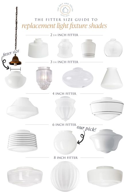 The fitter size guide for replacement light shades | the Grit and Polish

#LTKhome