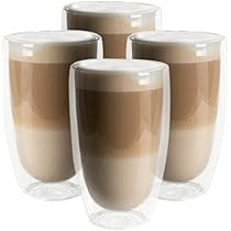 AMEDY'S Set Of 4 Insulated Double Wall Glasses – Durable 16 Oz (450 ml) Coffee Glasses | Tea Cups |  | Amazon (US)