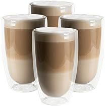 AMEDY'S Set Of 4 Insulated Double Wall Glasses – Durable 16 Oz (450 ml) Coffee Glasses | Tea Cups |  | Amazon (US)