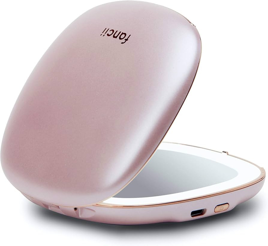 Amazon.com: Fancii Compact Makeup Mirror with Natural LED Lights, 1x/ 10x Magnifying - Rechargeab... | Amazon (US)