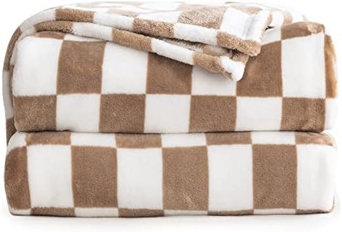LOMAO Throw Blankets Flannel Blanket with Checkerboard Grid Pattern Soft Throw Blanket for Couch,... | Amazon (US)