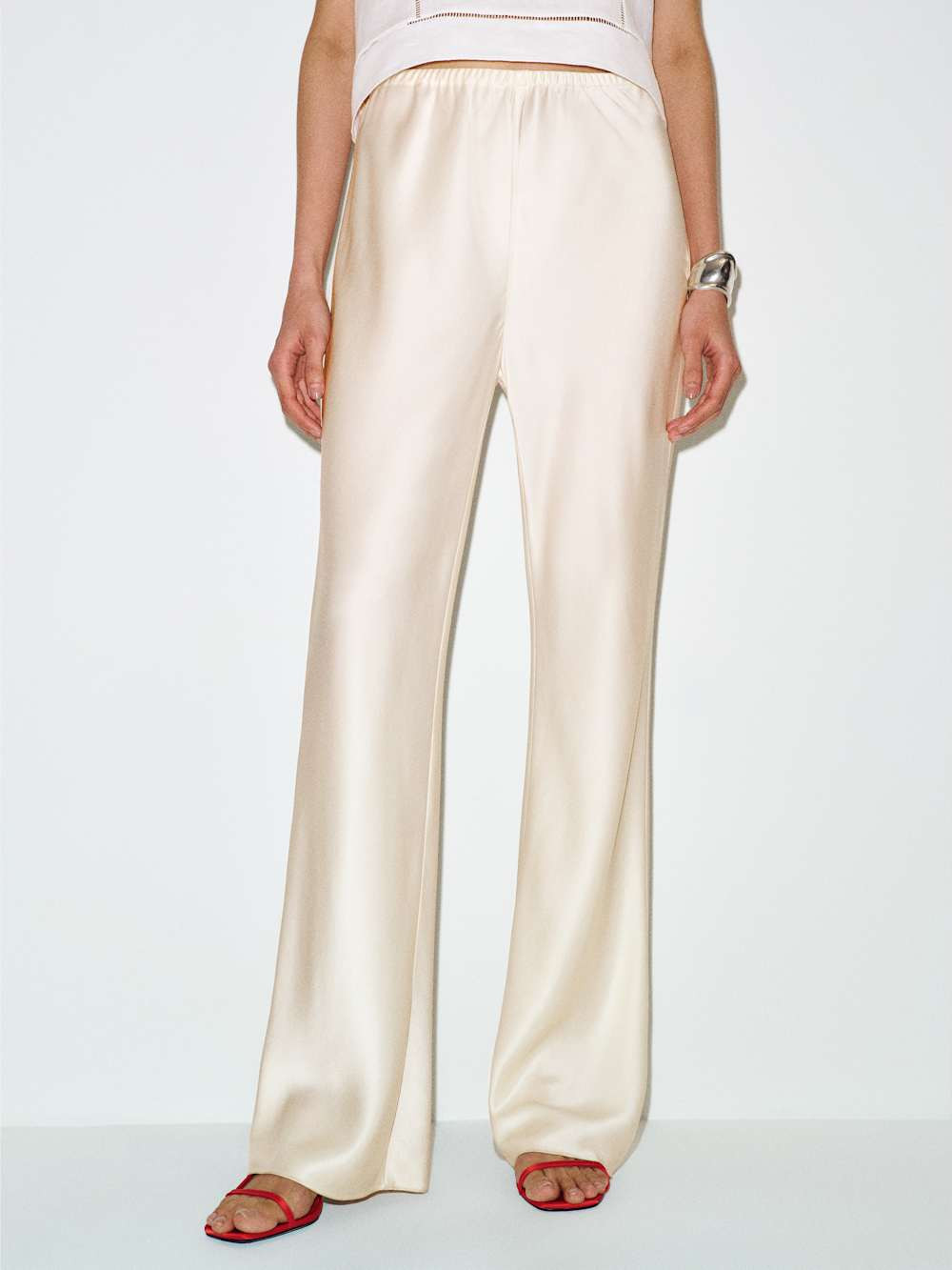 Gale Satin Mid Rise Long Pant | Reformation (Global)