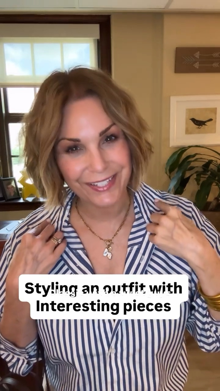 Style your outfit with interesting pieces with a twist- that speak to your colors and personal style! This Spring work outfit fits the bill and is so versatile. All@linked in my IG stories and my LTK shop (link in bio to my LTK shop). OR COMMENT “style” and I will send you the link 🔗 #springstyle #styletips #ltkstyletip #workoutfits