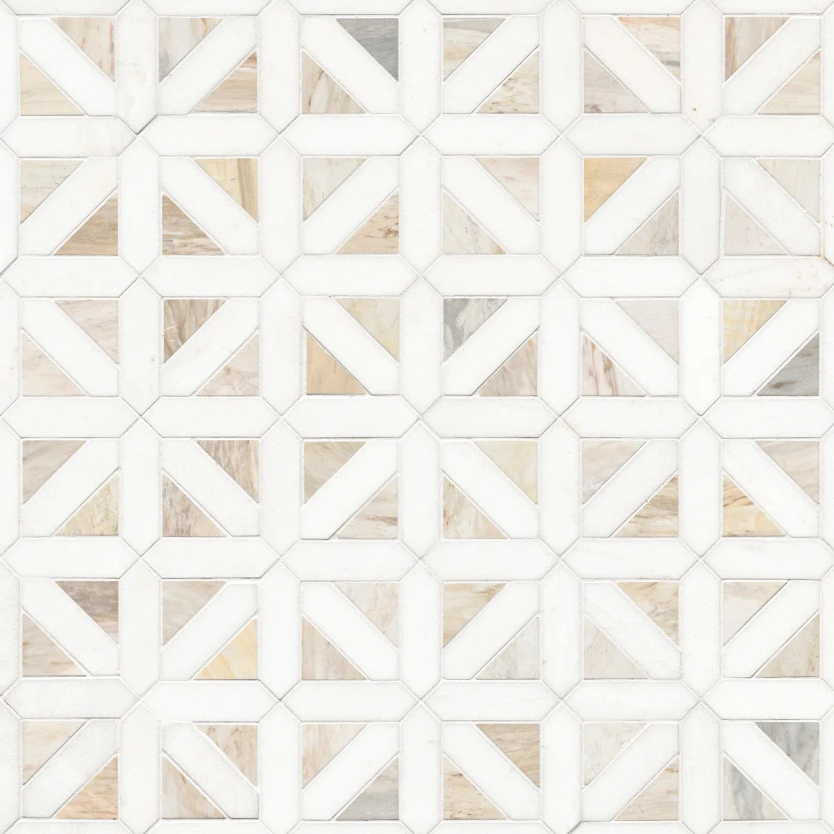 Auralie Geometric 12 in. x 12 in. Polished Marble Mosaic Floor and Wall Tile | Wayfair North America