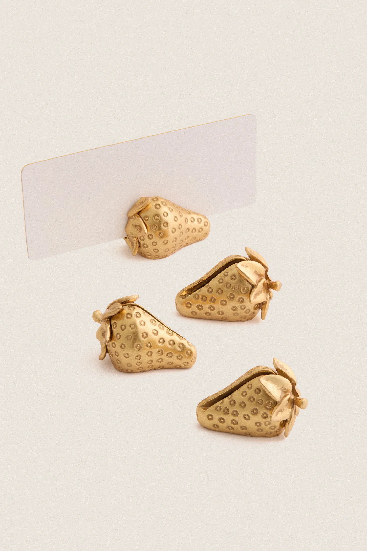 Gold Strawberry Place Card Holders Set of 4 | Tuckernuck (US)