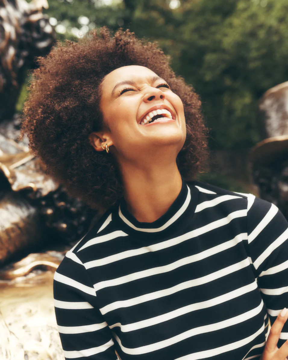 SPANX® AirEssentials Mock Neck Striped Top | Spanx