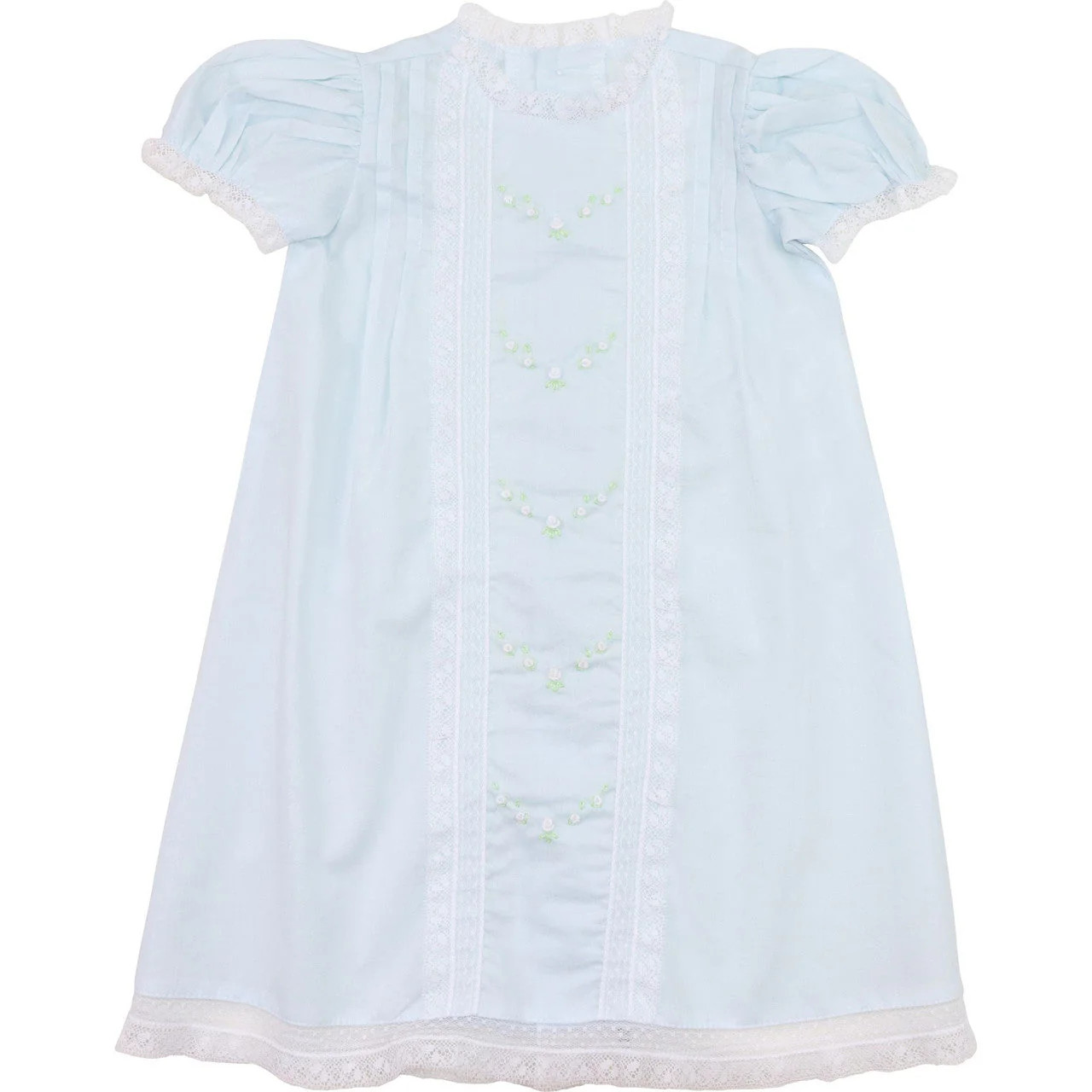 Blue Heirloom Embroidered Baby Gown | Cecil and Lou