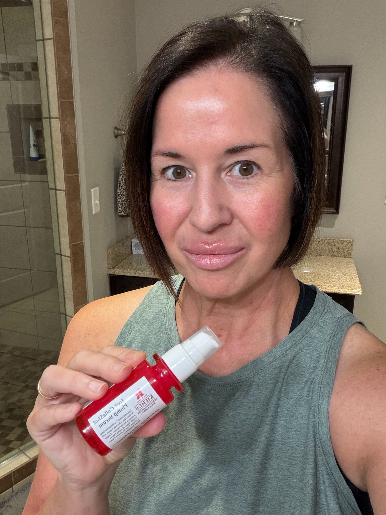 No makeup no filter very little wrinkles thanks to Kiehl’s Ice CollaShot Plump Serum. I’ve been using this twice a day am/pm for several weeks and absolutely love it. It gives an instant plumping effect. My skin is very sensitive and I’ve not had any breakouts from it. Two pumps is all it takes for your face and neck to feel smooth and soft. I apply my moisturizer after. #ad #kiehls #sponsored #nomakeup #56yearsold