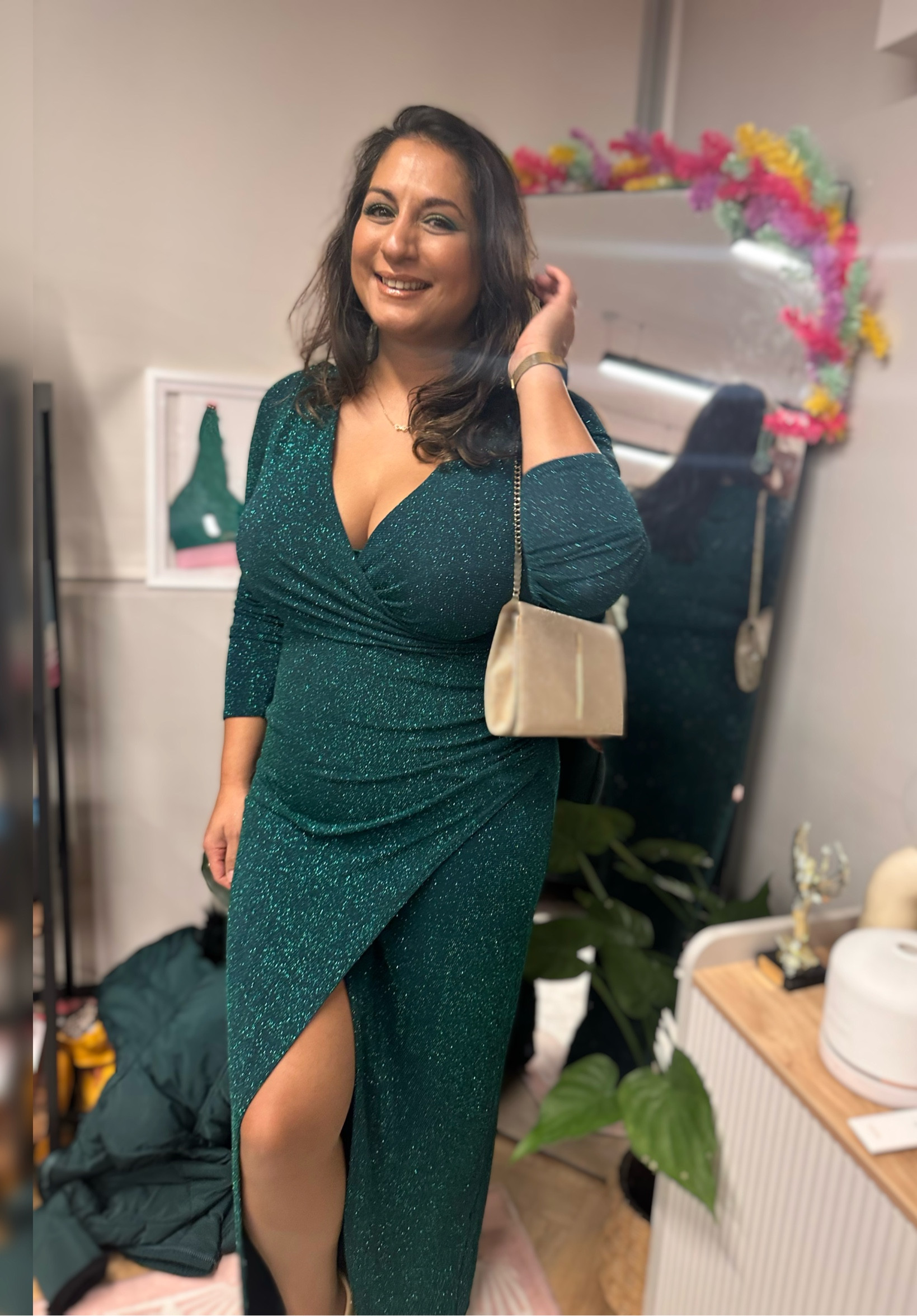 Green sparkly dress

Mine is a few years old but these are similar! 💚