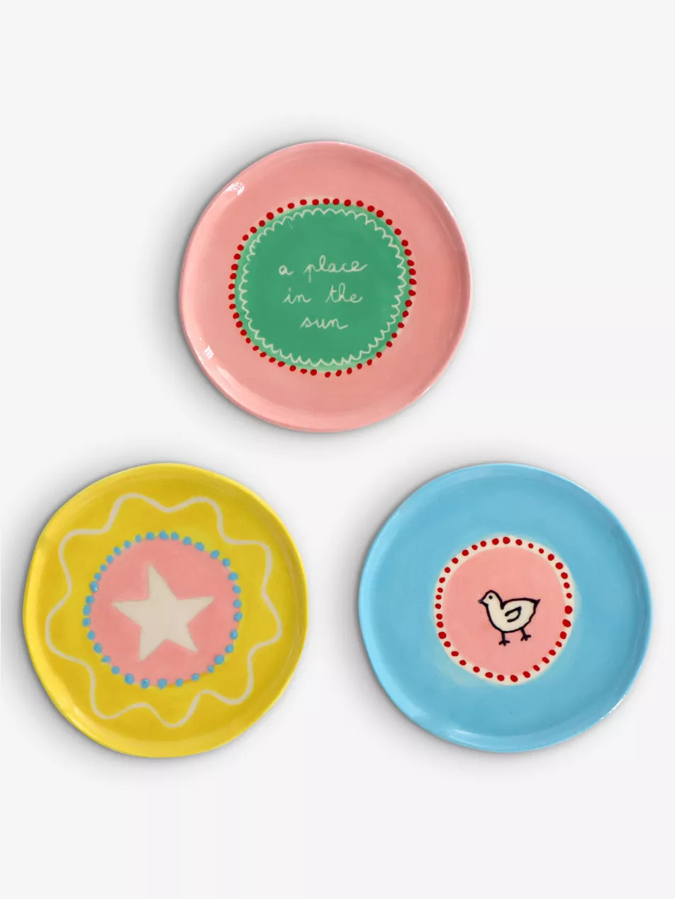 A Place In The Sun stoneware jewellery plates set of three | Selfridges