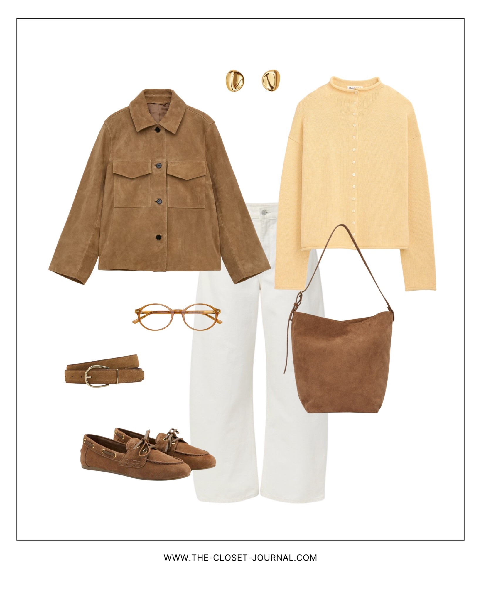 Spring Look - Suede Jacket / Yellow Sweater