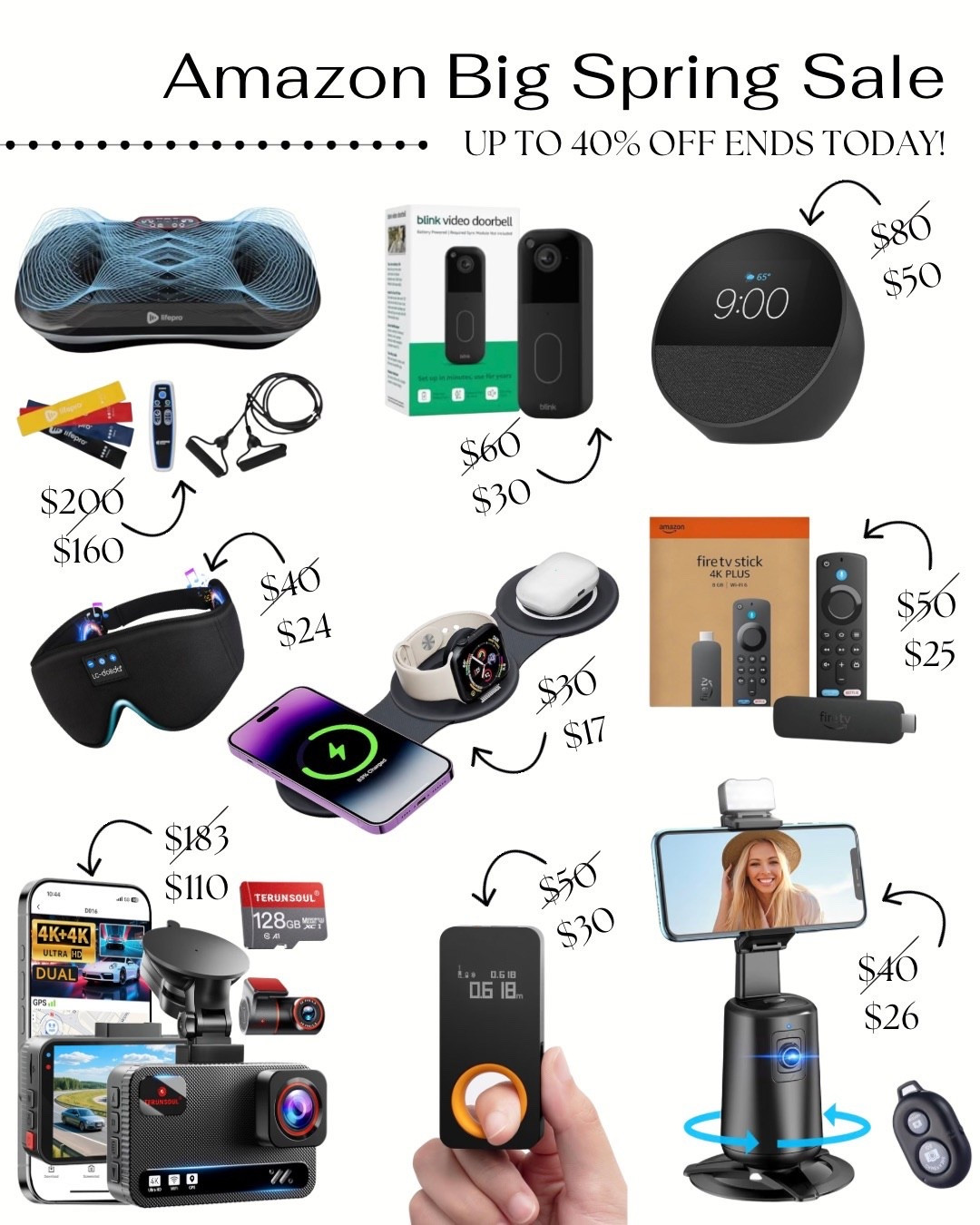 The real question is… why were we waiting when it’s all on sale right now?!

Amazons Big Spring Sale ends TODAY and the electronics deals are 👏🏼 so 👏🏼 good. My vibration plate? On sale and still one of my favorite daily wellness hacks. All the cameras are marked down too. Doorbells, dashcams, even that rotating tripod that makes content creation way easier. And basically anything Alexa is having a moment right now. 

If it’s been sitting in your cart or your “I’ll get it eventually” list… this is your sign to go for it. 

#amazonfinds #amazonsale #electronics #sale

#LTKHome #LTKSaleAlert