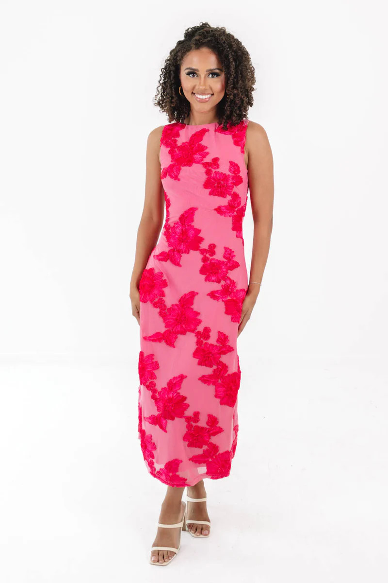 Do A Double Take Midi Dress - Fuchsia | The Impeccable Pig