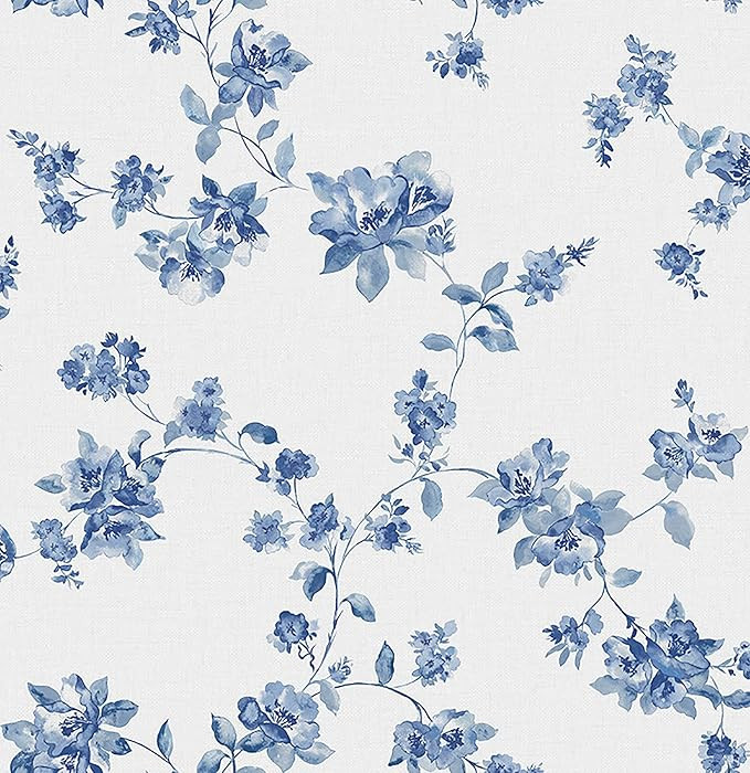 Beacon House 2669-21762 Wen Festival Floral Wallpaper, Sapphire | Amazon (US)