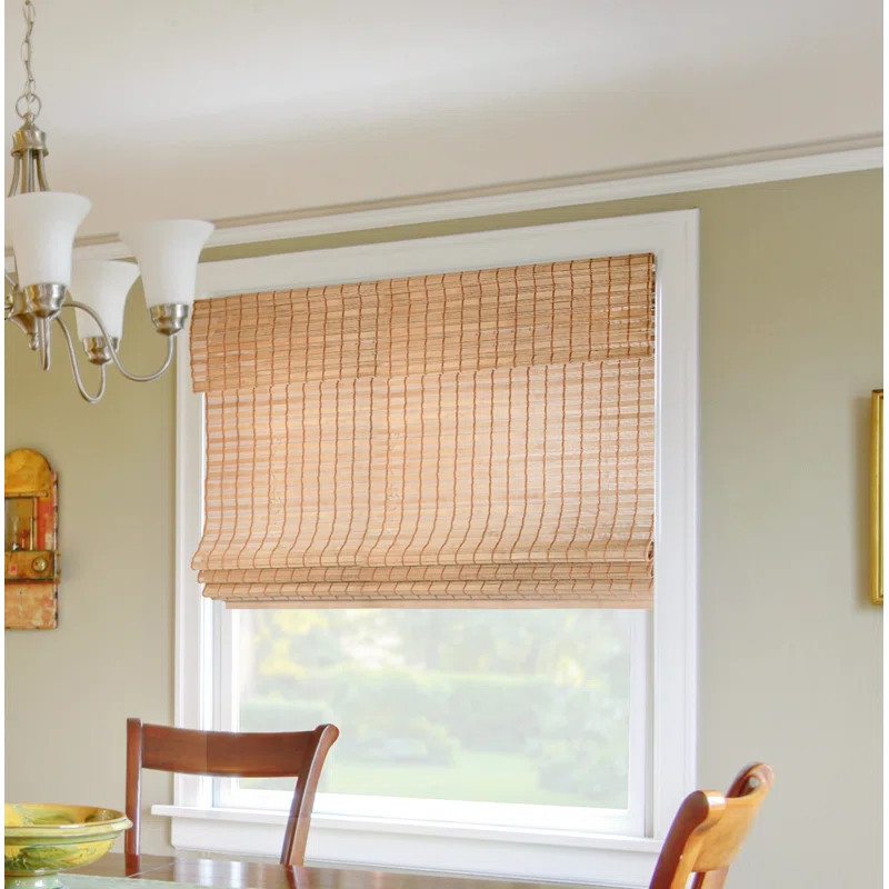 Bamboo Semi-Sheer Squirrel Roman Shade | Wayfair North America