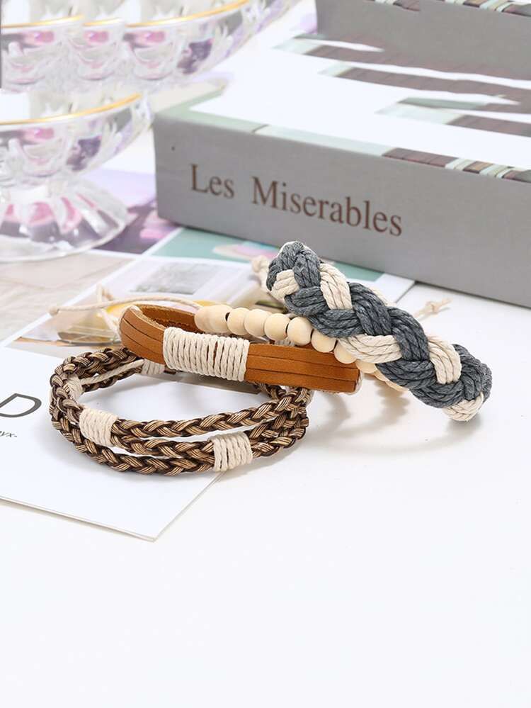 4pcs Braided Bracelet Set | SHEIN