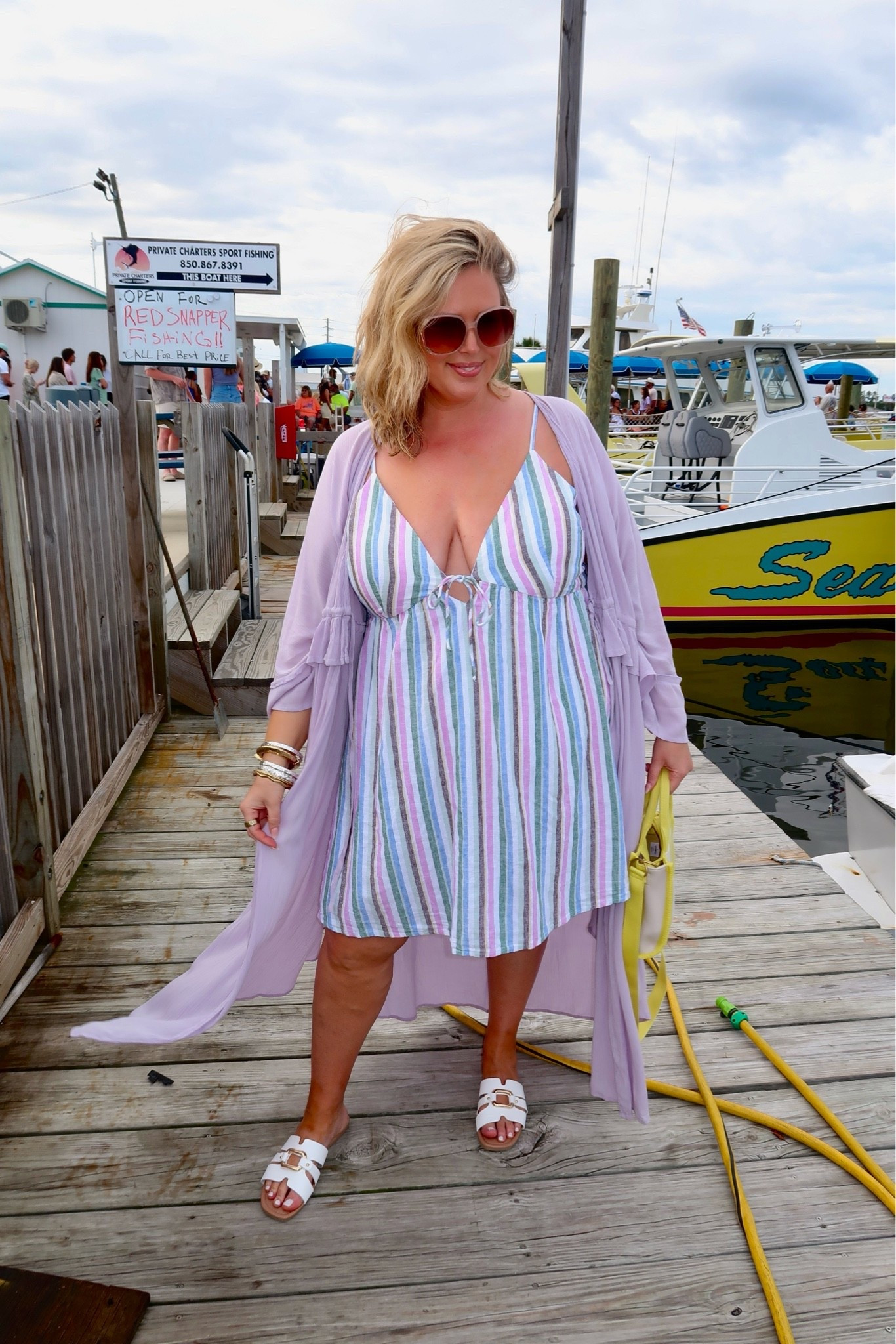 Wearing an 18/20 in the kaftan and an XXL TALL in the striped romper!!! This was the perfect vacay look today and we went on a boat ride.

#LTKPlusSize #LTKMidsize #LTKOver40