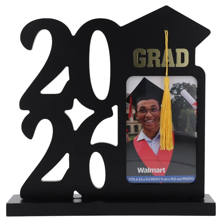 2026 Grad Photo Frame, Black and Gold, 3.5" x 5.3", Graduation by Way To Celebrate | Walmart (US)