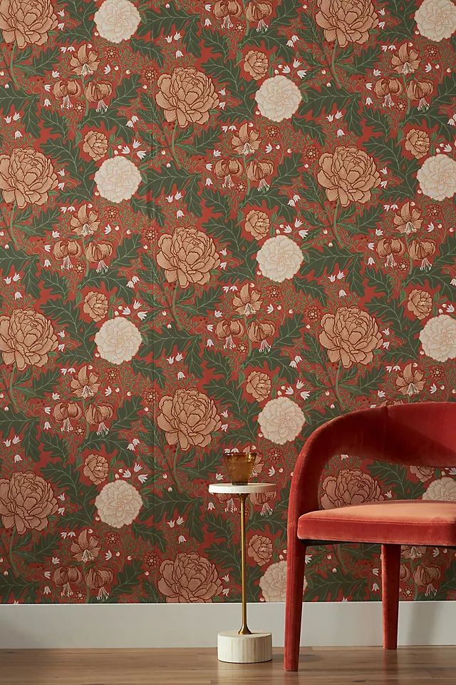 Camille Peony & Lily Wallpaper | Anthropologie (US)