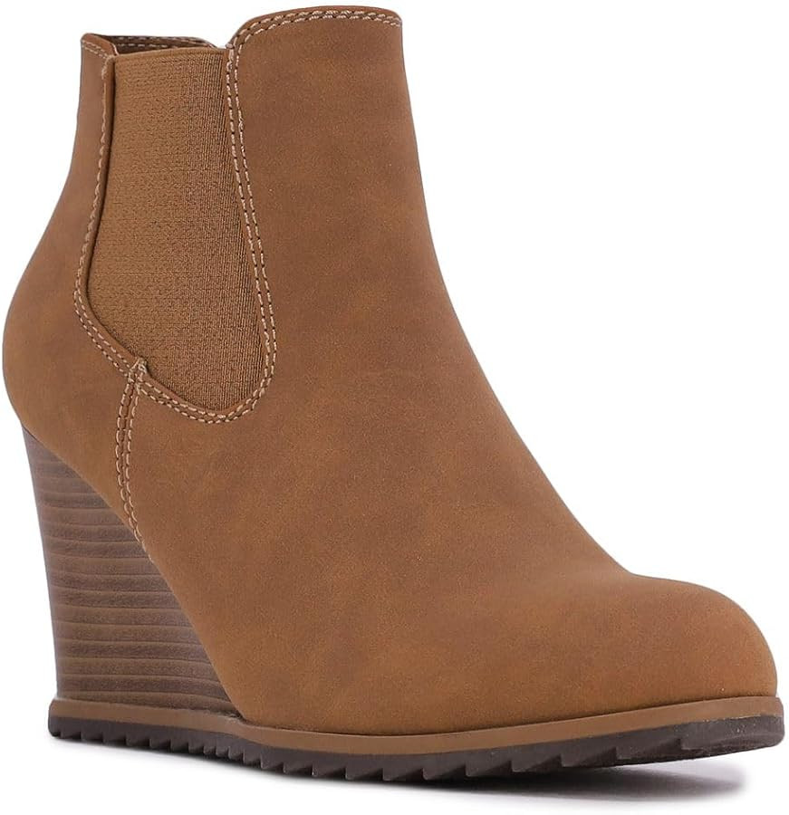 Nautica Women's Wedge Boot - Casual Fashion High Heel Slip-On Ankle Booties | Amazon (US)