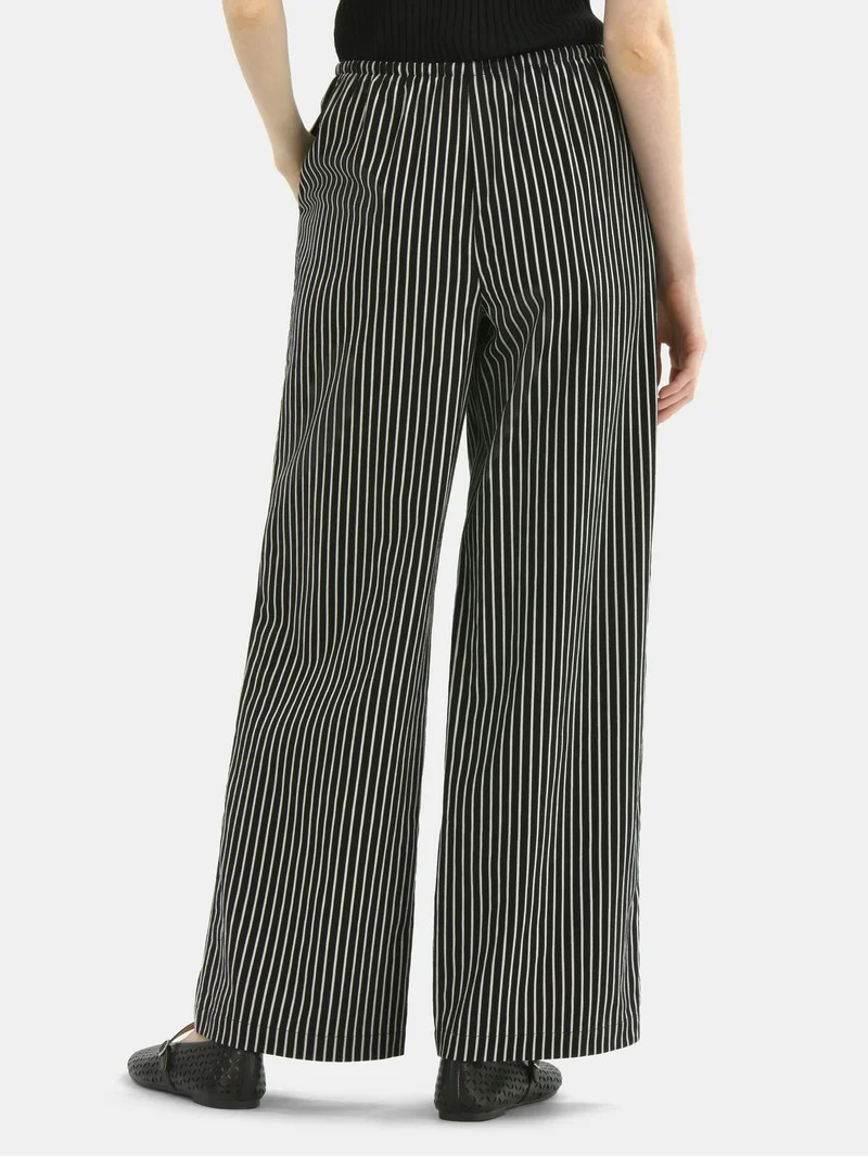 No Boundaries Cotton Pull-On Wide-Leg Beach Pants, Women's | Walmart (US)