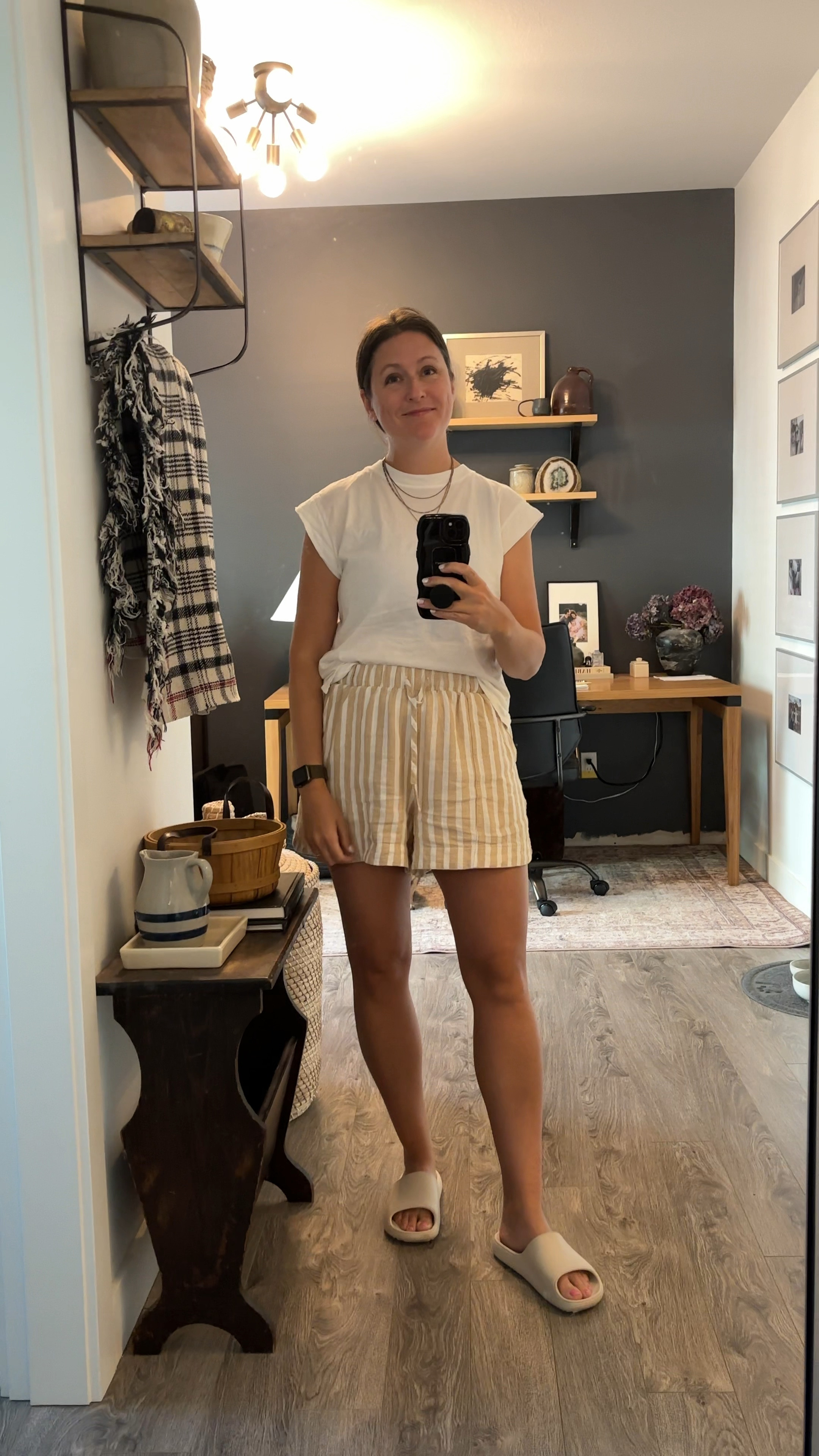 Target fashion finds! 🎯 You know you have a problem when you walk into Target and realize they might think you are shoplifting 🤣 but their Summer lines are so cute! So much of my summer
clothing is from Target  

I feel like Target is on fire right now. These shorts are so comfortable and perfect for a patio brunch date or running errands. I never want to take these sandals off, I am seriously considering buying them in another color for the house too. And I am obsessed with the sleeves on this t-shirt- it’s so comfy but I love that it has such a classic shape. Target style for the win! 🏆

#target #targetstyle

#LTKMidsize #LTKSaleAlert #LTKStyleTip