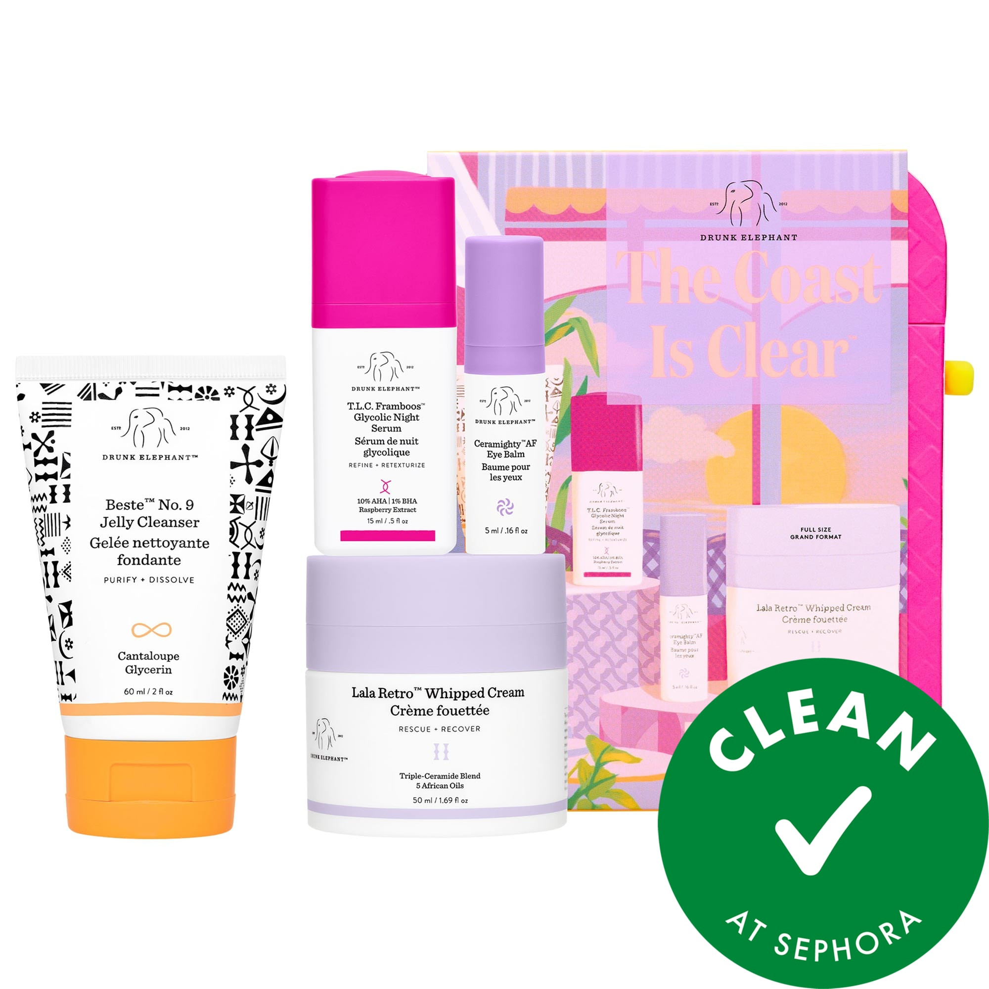 Drunk Elephant The Coast Is Clear Night Kit | Sephora (US)