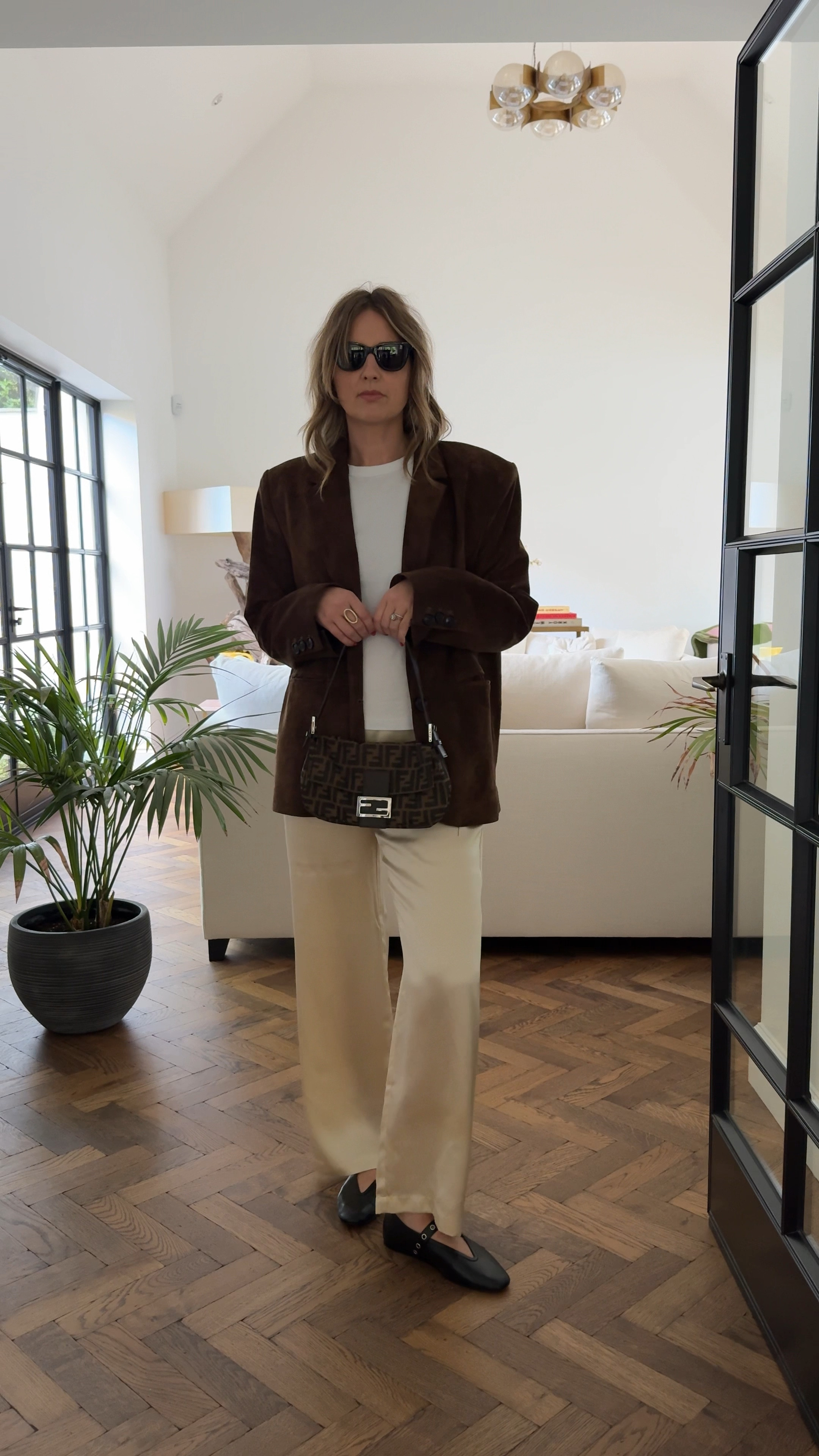 Suede Blazer + Silk Trouser + Ballet Flats 

#LTKstyletip #LTKuk #LTKautumn