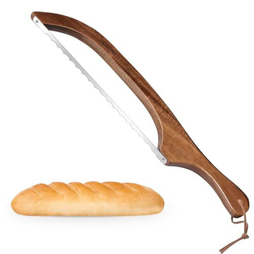Bread Knife for Homemade Bread,Sourdough bread knife,15.7" Bread slicer for Homemade Bread, Baguettes and More Cuts Thin,Bow Design Easy to Cutting Even Slices | Amazon (US)