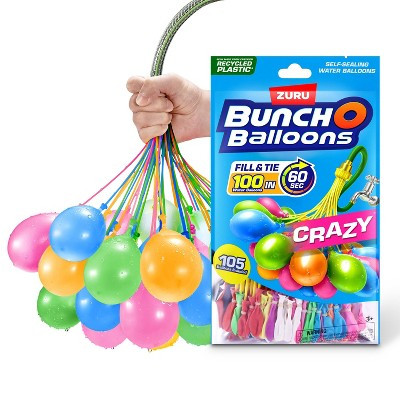 Bunch O Balloons 3pk Rapid-Filling Self-Sealing Pool Water Balloons by ZURU - Crazy Colors: 100 Pieces, Latex Material, Ages 3+ | Target