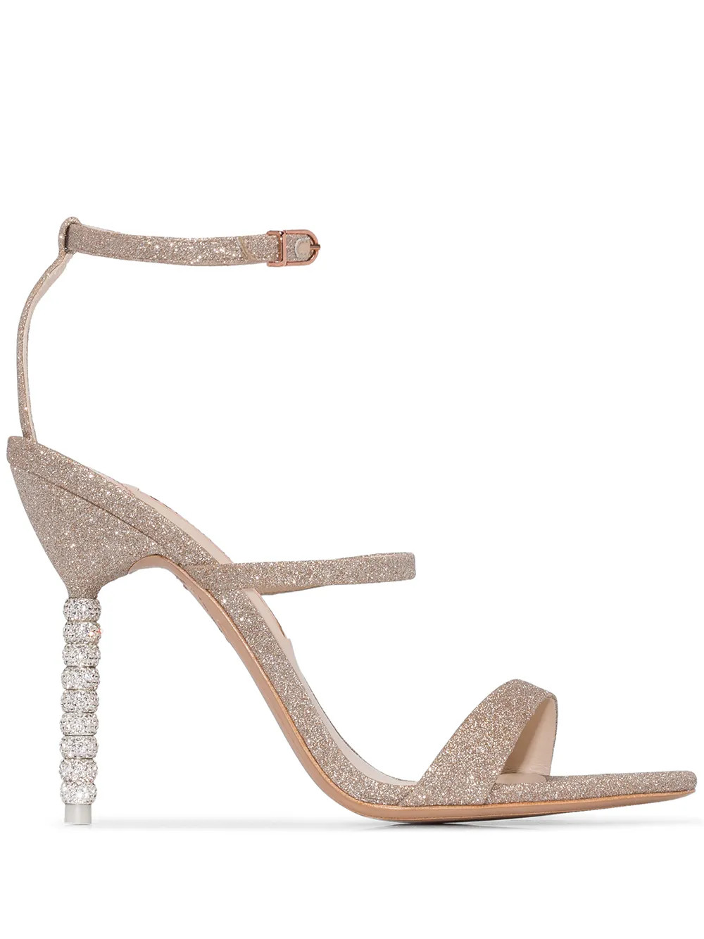 champagne glitter rosalind 100 leather sandals | Farfetch Global