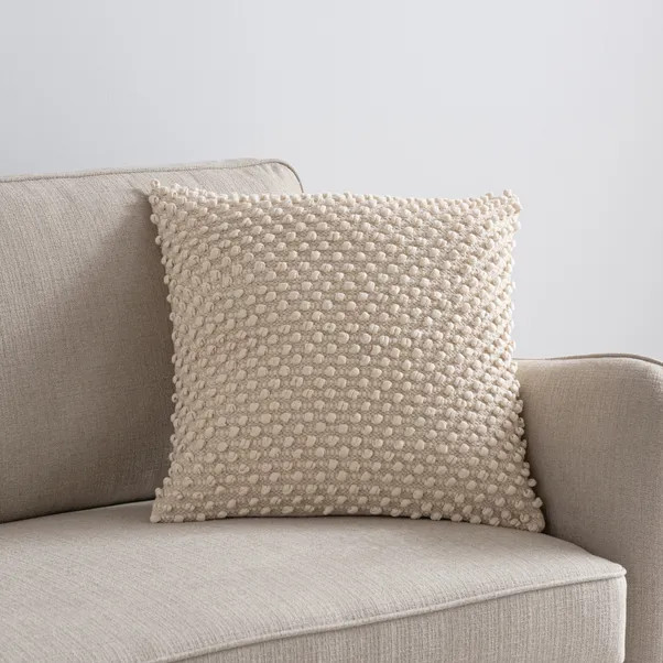 Jersey Bobble Square Cushion | Dunelm