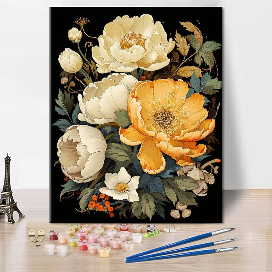 TUMOVO Flower Paint by Numbers Kit for Adults Canvas, Flower Adult Paint by Numbers for Beginner,... | Amazon (US)