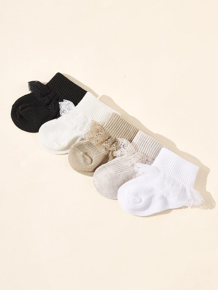 5pairs Baby Lace Decor Socks | SHEIN