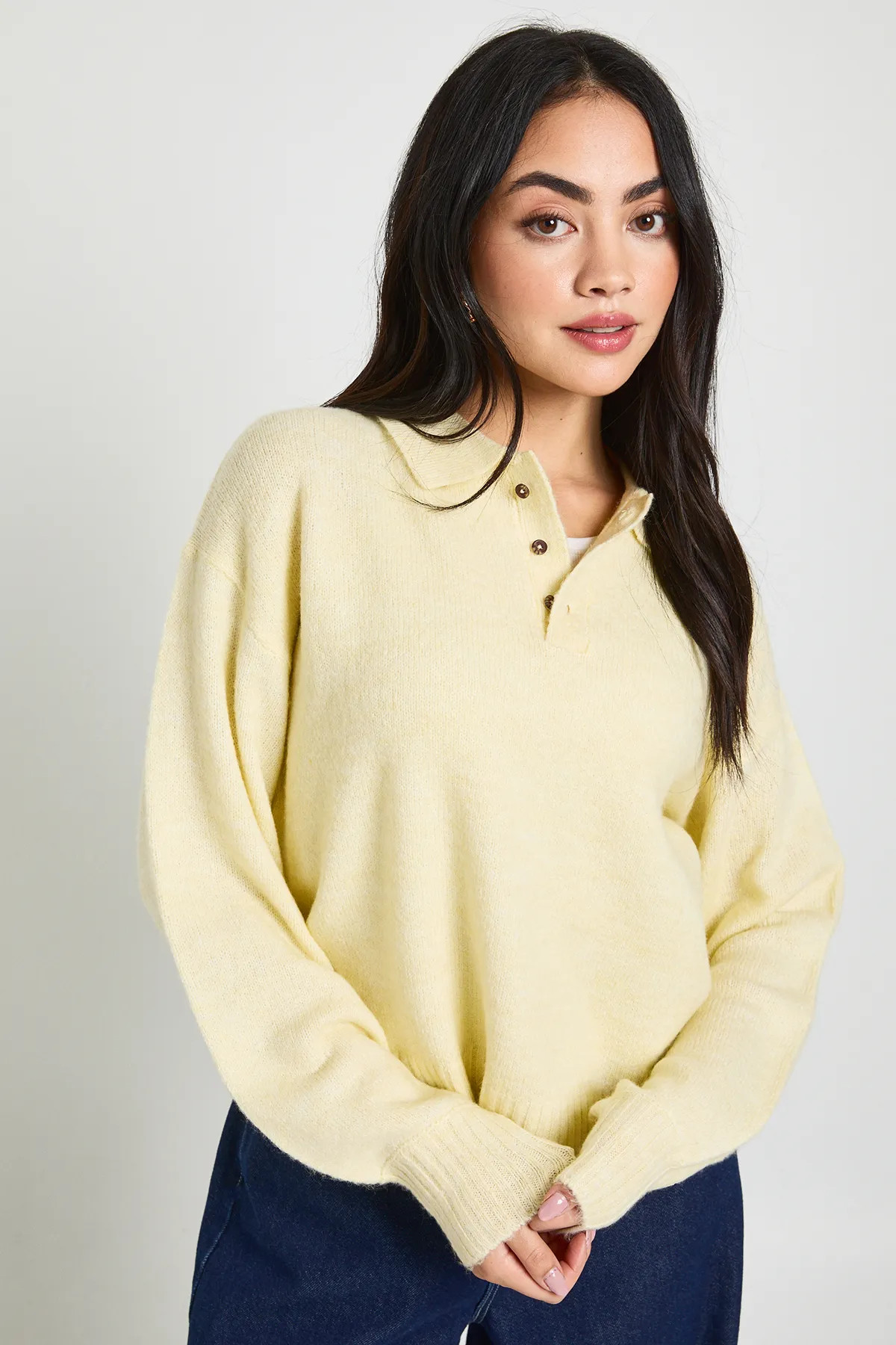 Jumpers & Cardigans | Collared Button Down Oversized Knitted Jumper | boohoo | boohoo (US & Canada)