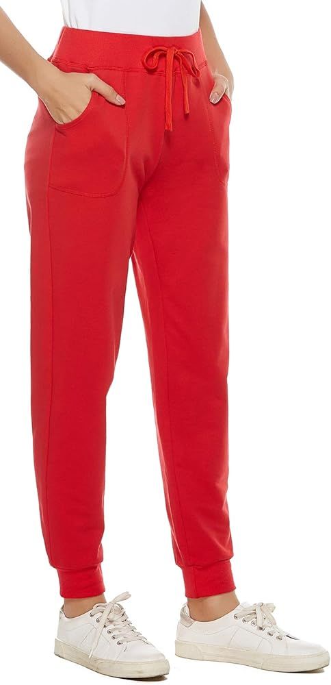 AvaCostume Women's Cotton Stretch Active Jersey Jogger Pants with Pockets | Amazon (US)