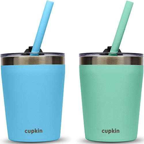 Stackable Stainless Steel Kids Cups with Straws and Lids (Smoothie Training Tumbler for Toddlers) -  | Amazon (US)