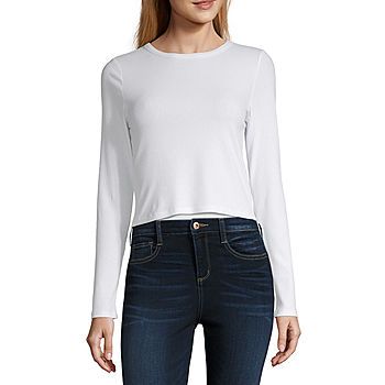 Arizona Juniors-Womens Crew Neck Long Sleeve T-Shirt | JCPenney