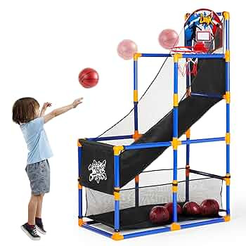 JOYIN Arcade Basketball Game Set with 4 Balls and Hoop for Kids 3 to 12 Years Old Indoor Outdoor ... | Amazon (US)